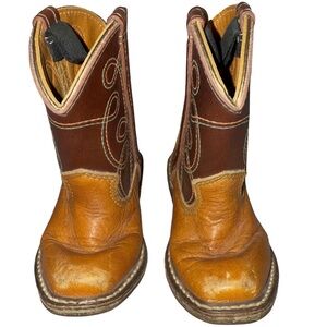 Lea Vamp & Foxing Brown Leather Western Boots Childs Size 5